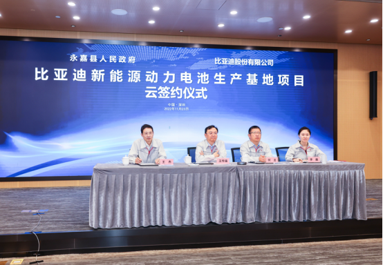 比亚迪最新20GWh动力电池基地落户温州